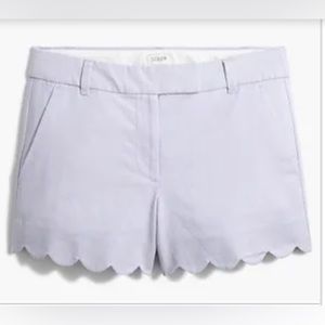J. Crew lilac Scallop Linen-Blend Shorts - Women
